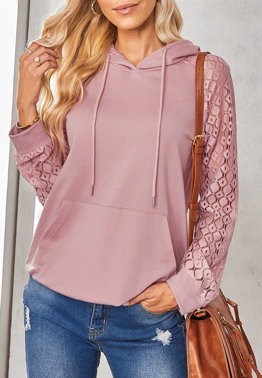 Dainty Lace Sleeve Hoodie - Image 16