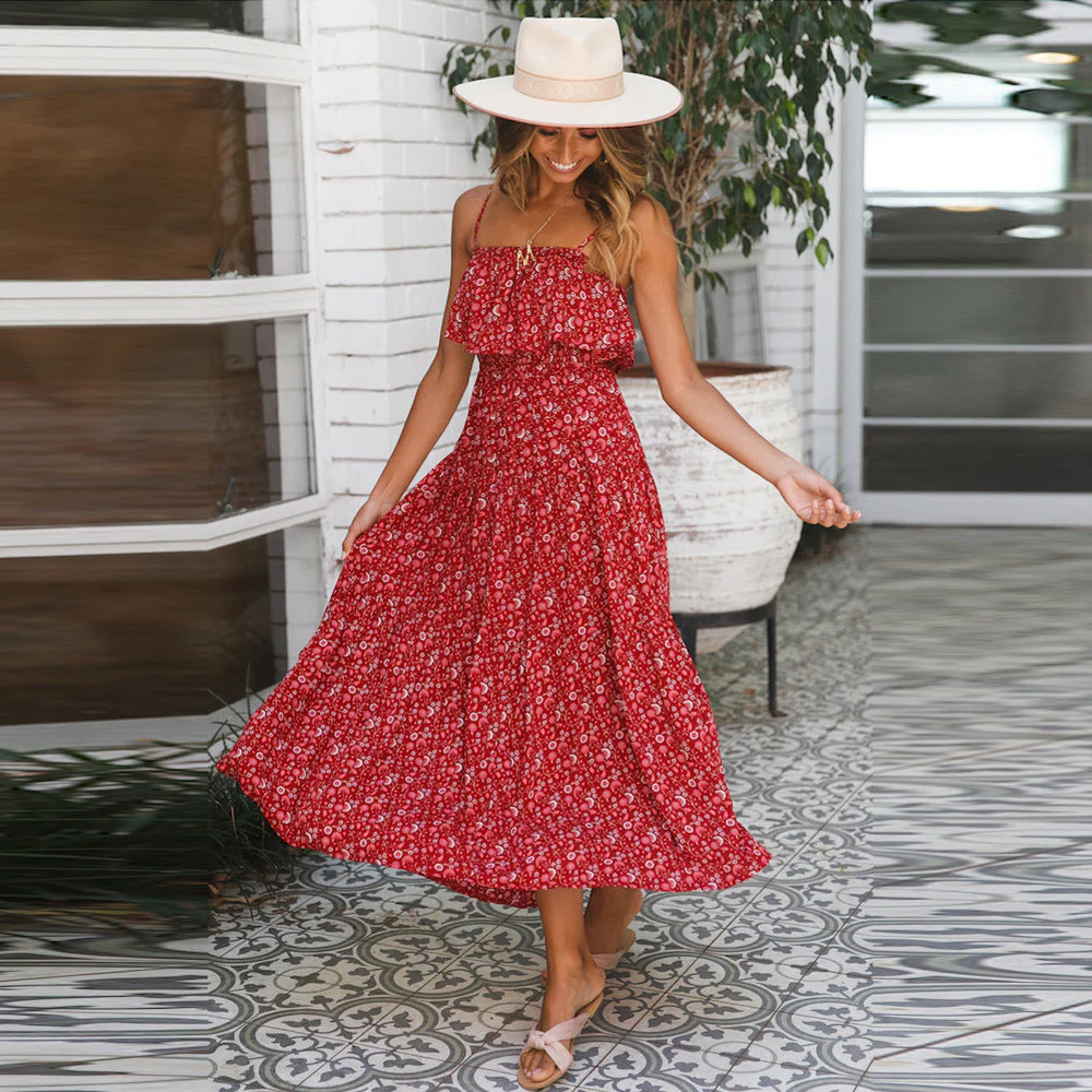 Dainty Ruffle Maxi Boho Dress - Image 2