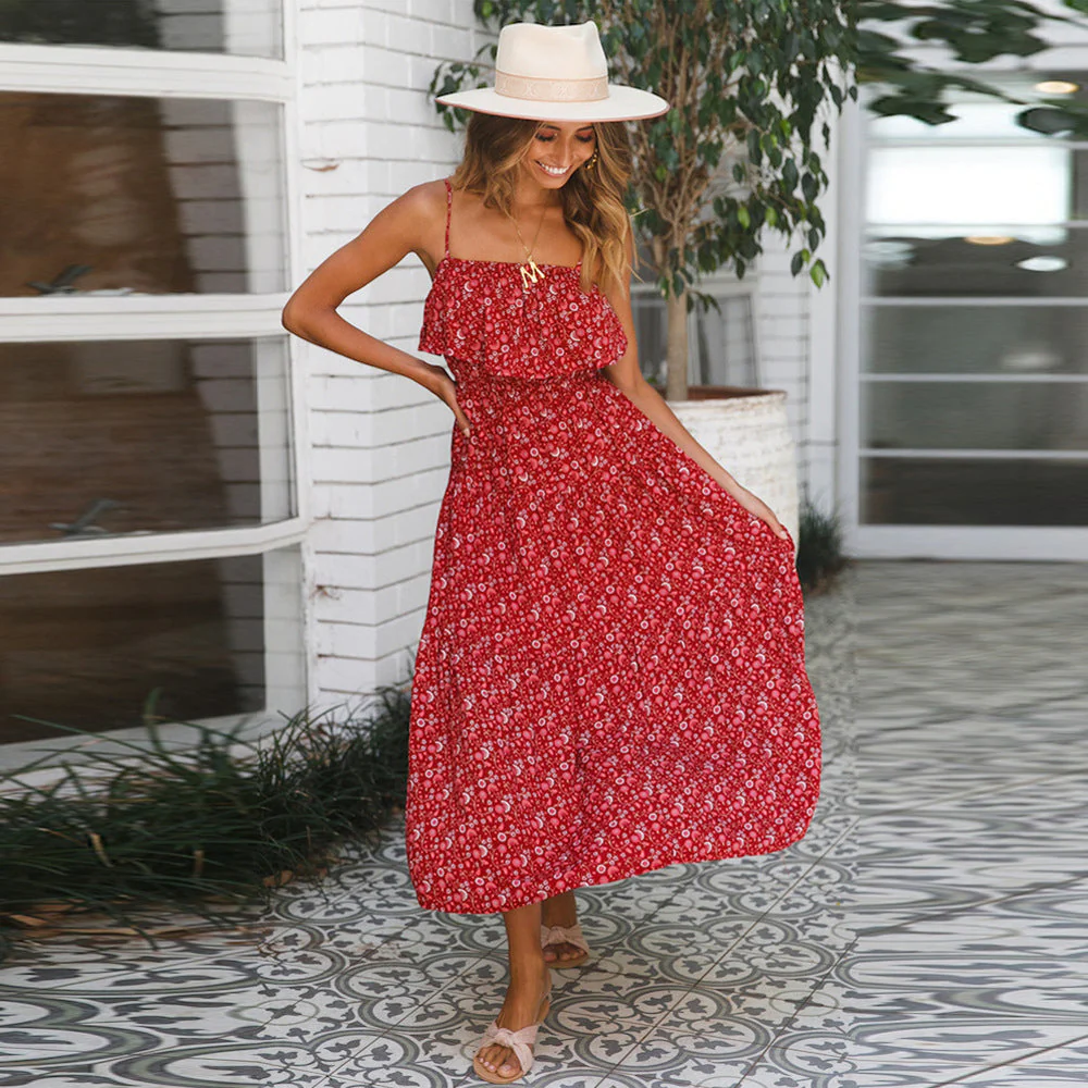 Dainty Ruffle Maxi Boho Dress - Image 6