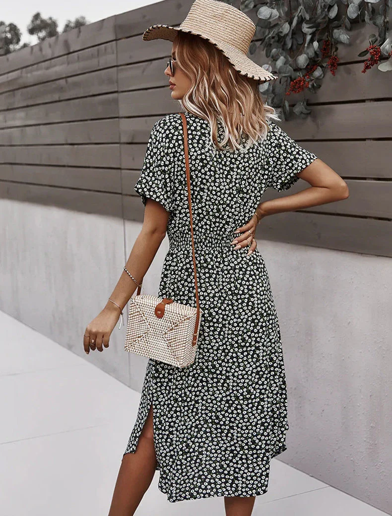 Daisy Button Down Smocked Collar Dress - Image 13