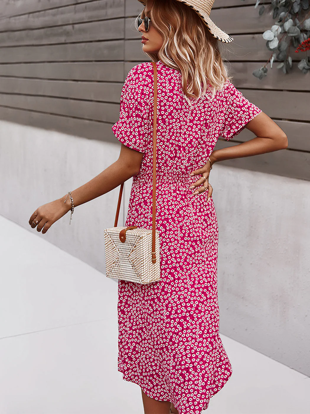 Daisy Button Down Smocked Collar Dress - Image 15