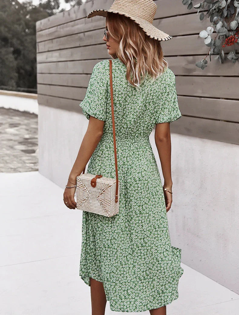 Daisy Button Down Smocked Collar Dress - Image 18