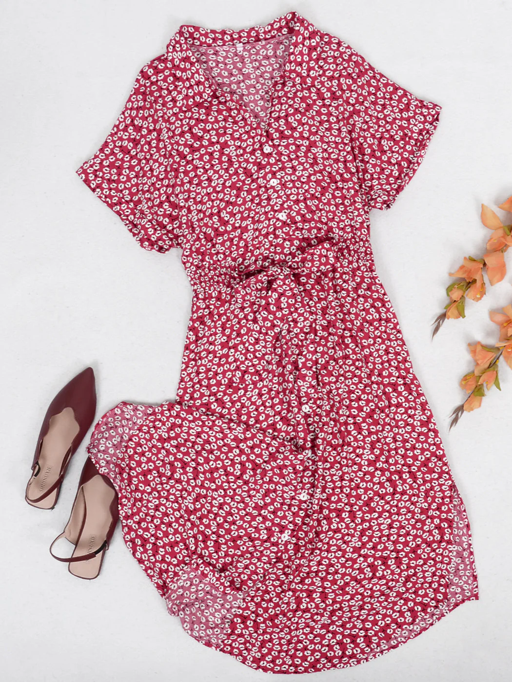 Daisy Button Down Smocked Collar Dress - Image 19