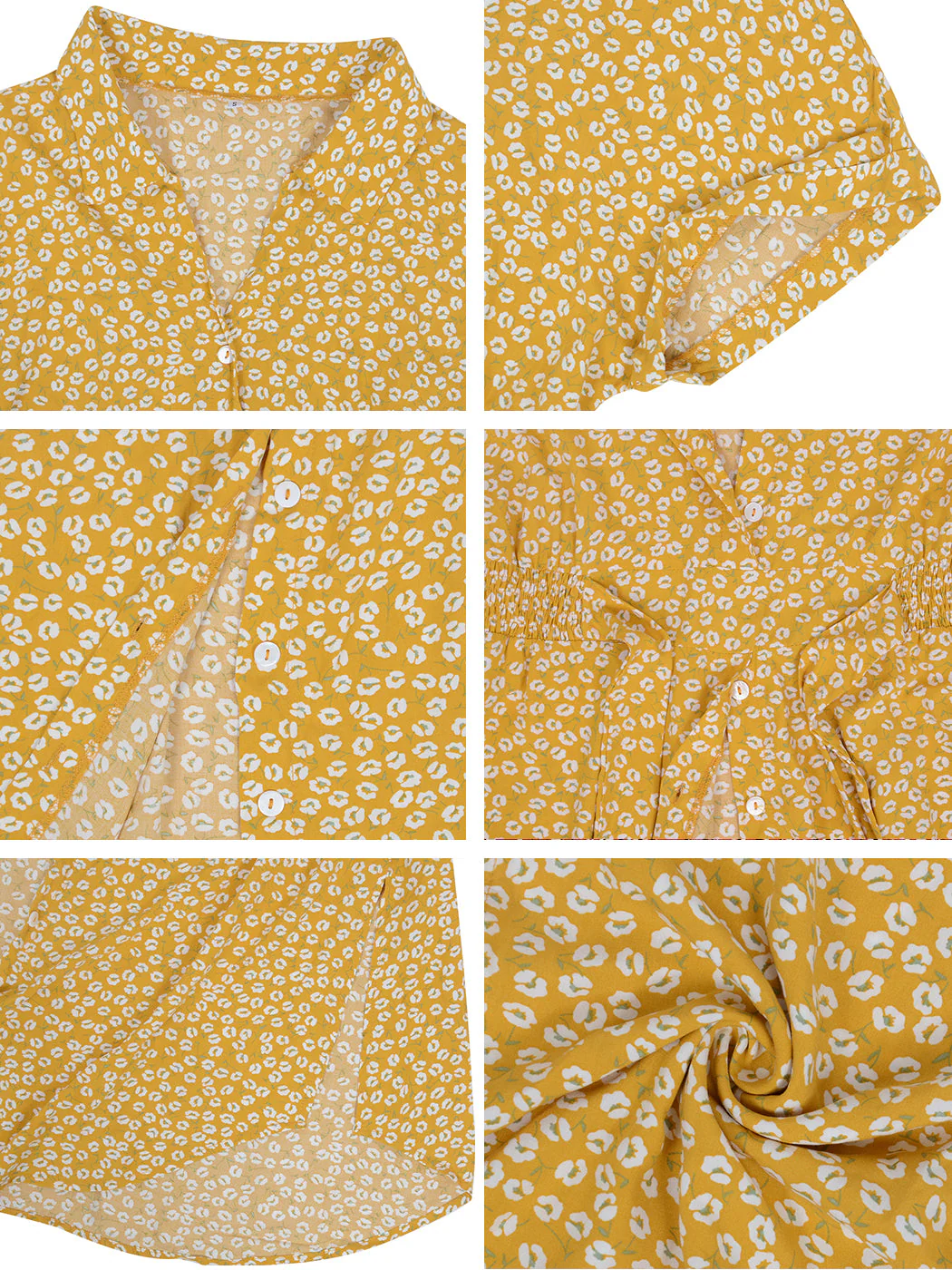 Daisy Button Down Smocked Collar Dress - Image 20