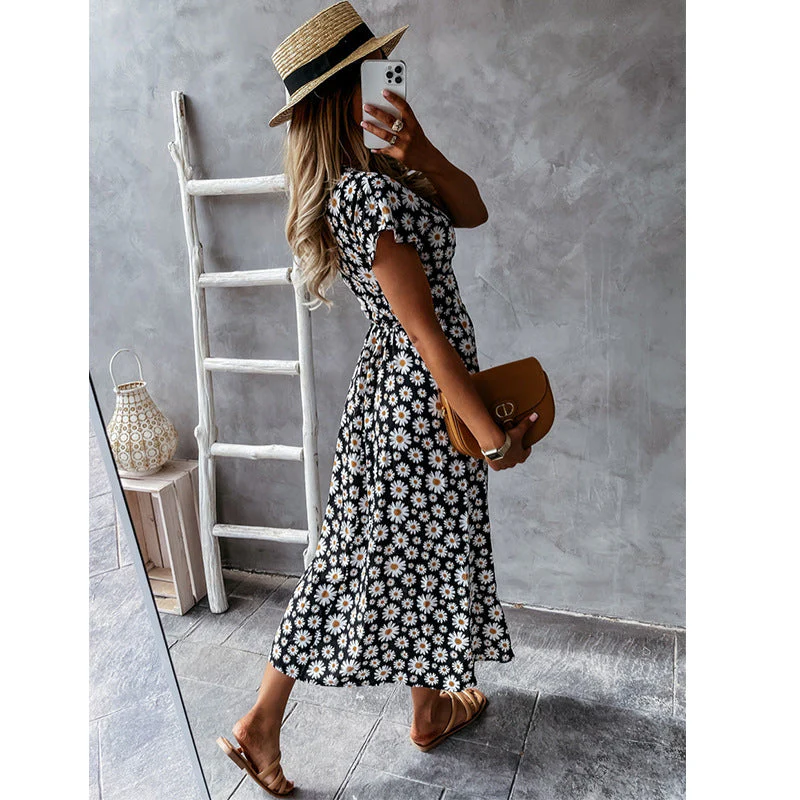 Daisy Sunrise Wrap Tie Dress - Image 2