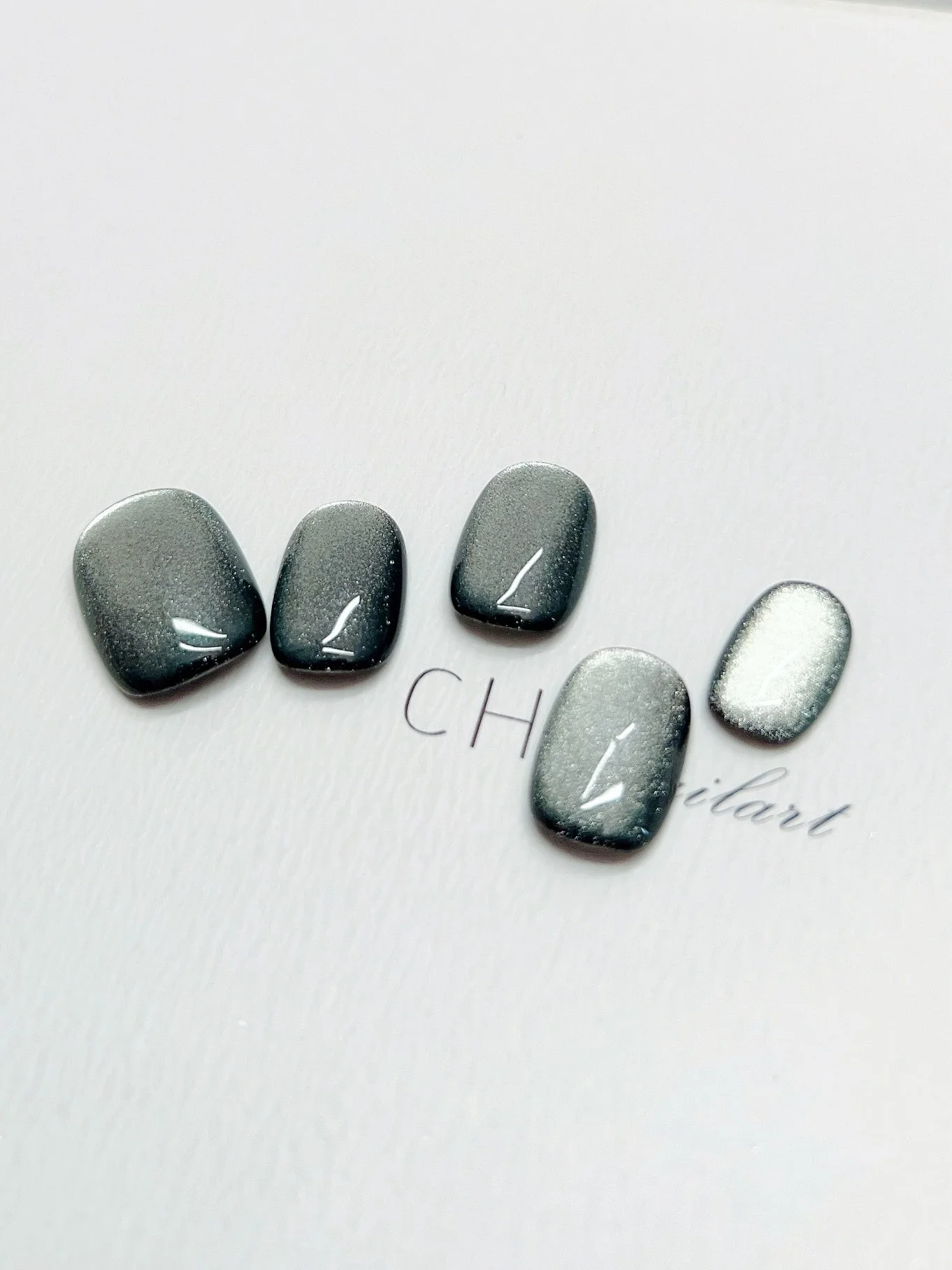 Dark Green Cat Eye Nail Beauty UV Short Square Circle - Image 5