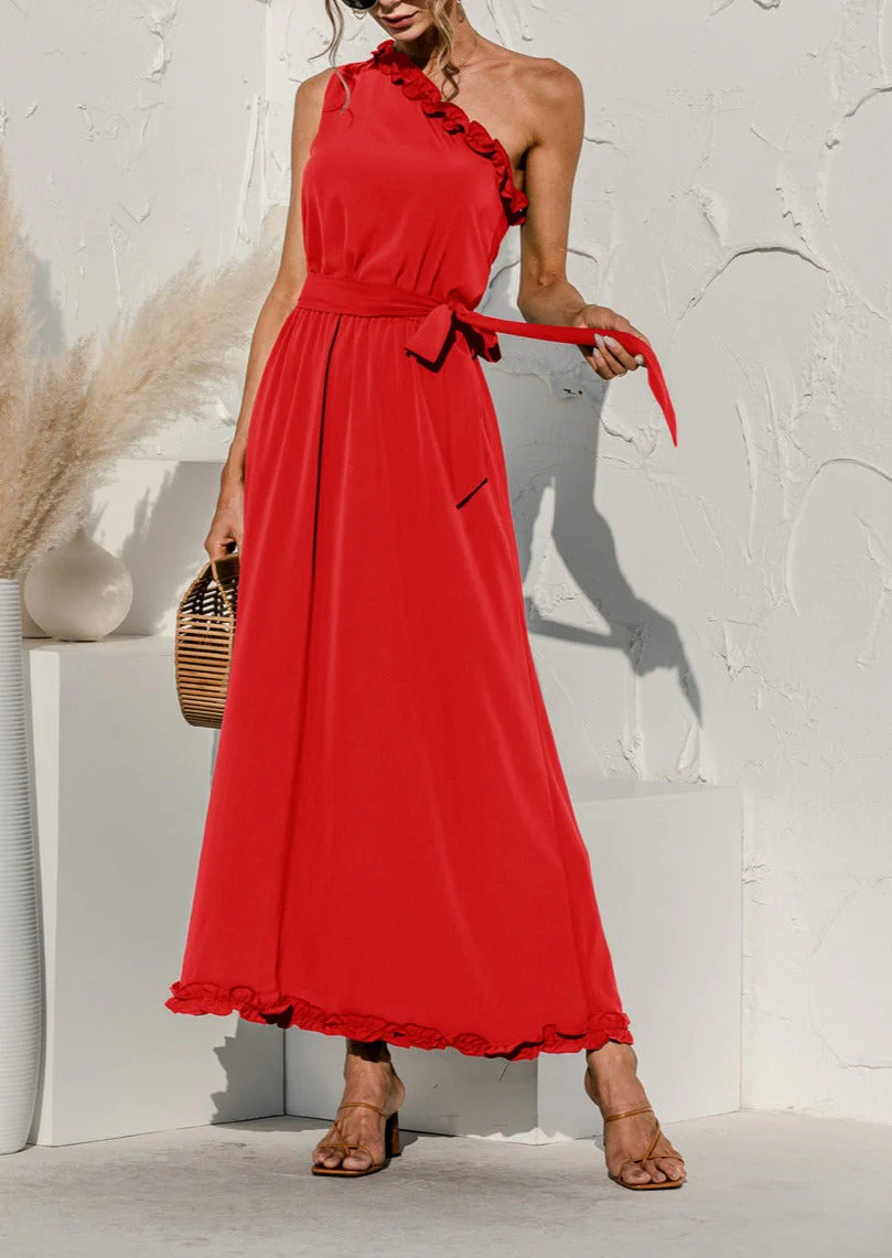 Date Night One Shoulder Maxi Dress