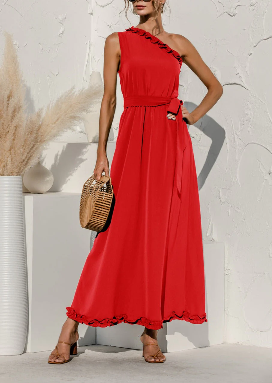 Date Night One Shoulder Maxi Dress - Image 2
