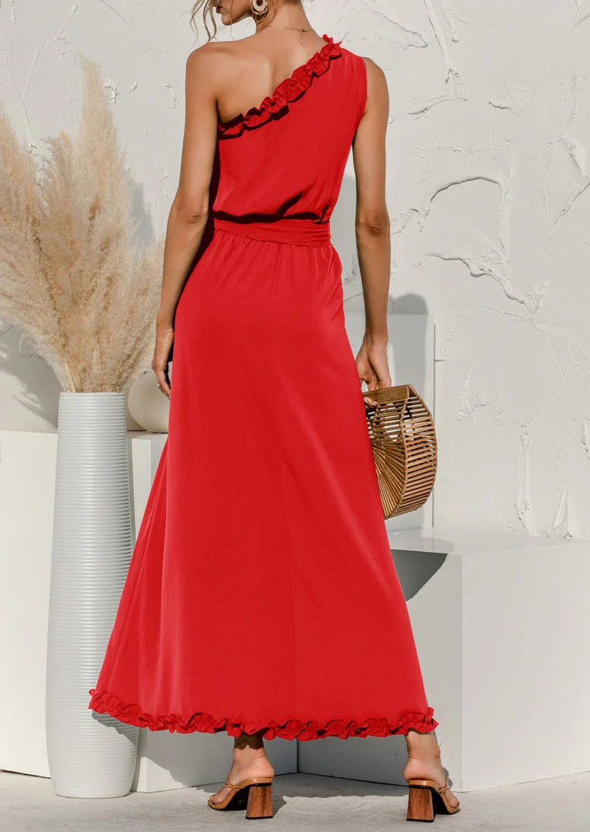 Date Night One Shoulder Maxi Dress - Image 4