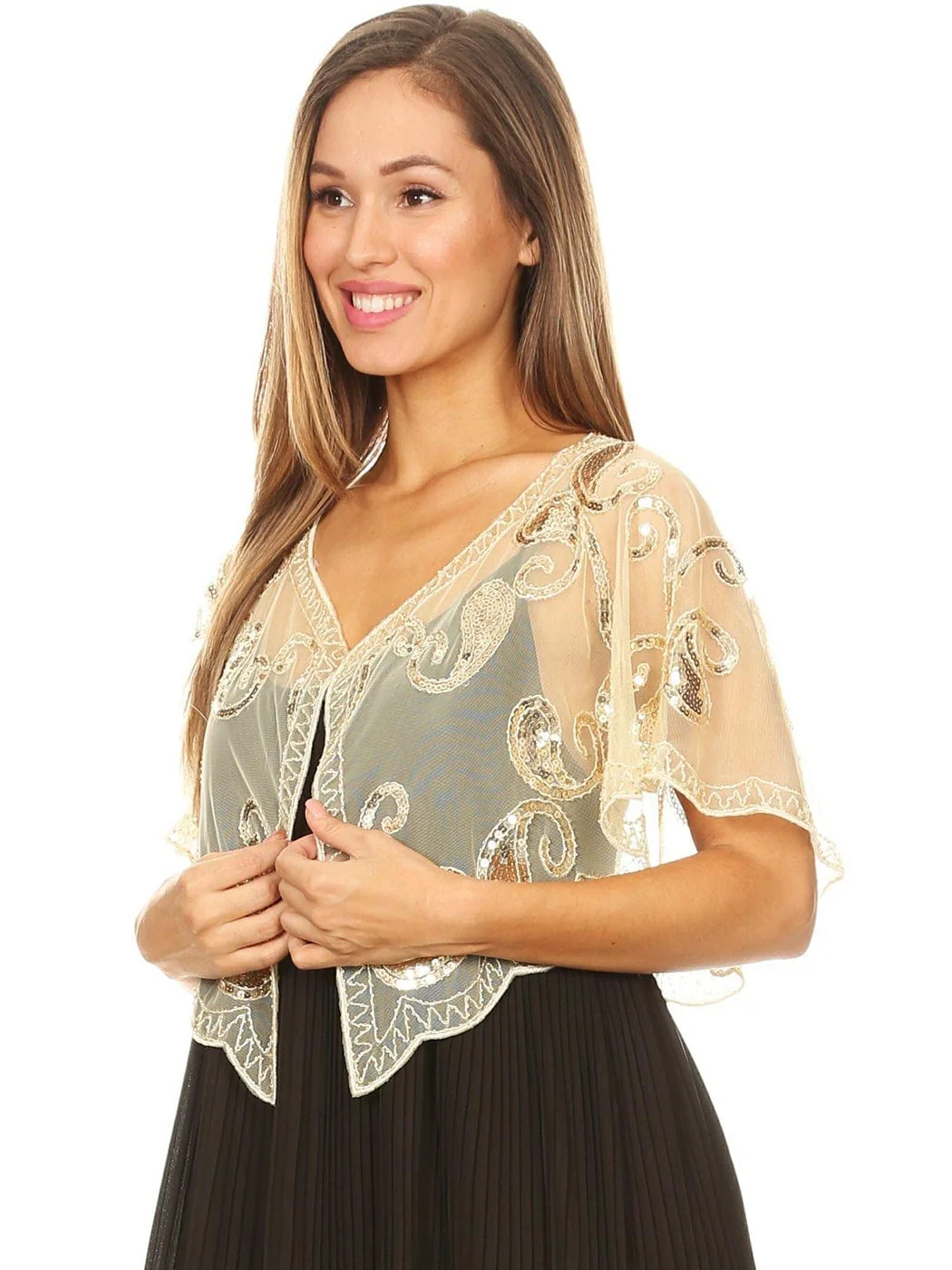 Deco Sequin Shawl Cover-Up - Image 3