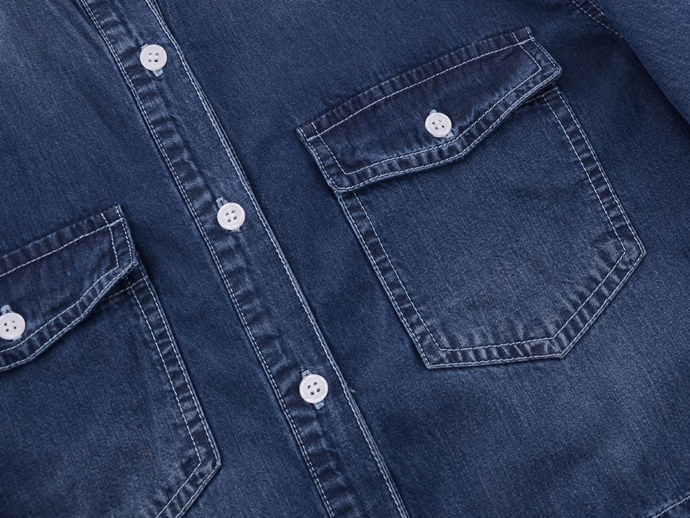 Denim Long Sleeve Jean Shirt Dress - Image 10