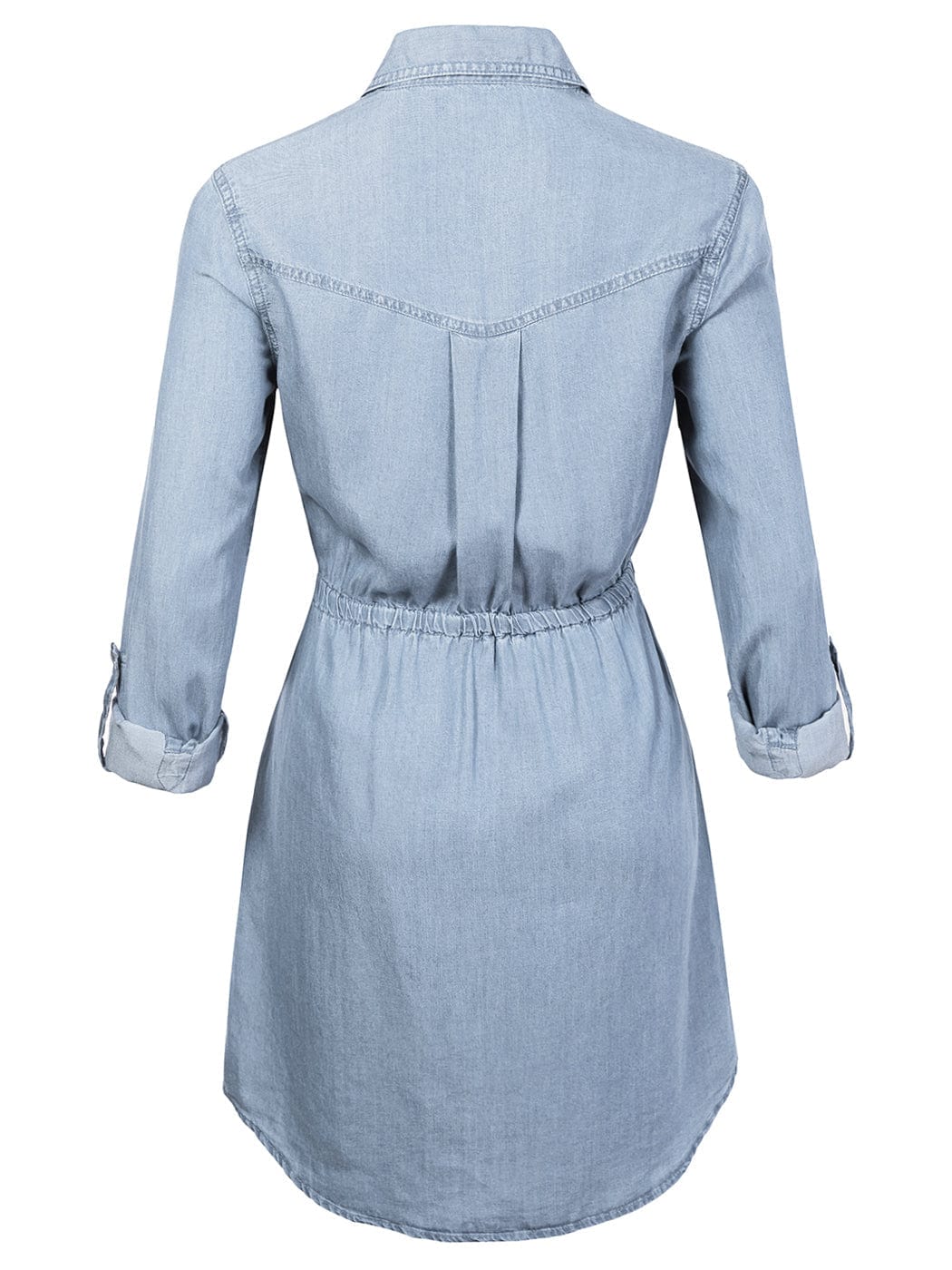 Denim Long Sleeve Jean Shirt Dress - Image 16