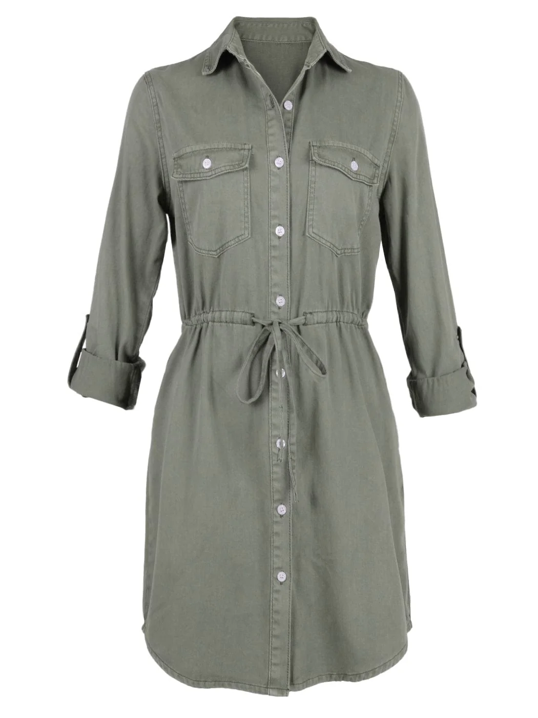 Denim Long Sleeve Jean Shirt Dress - Image 22