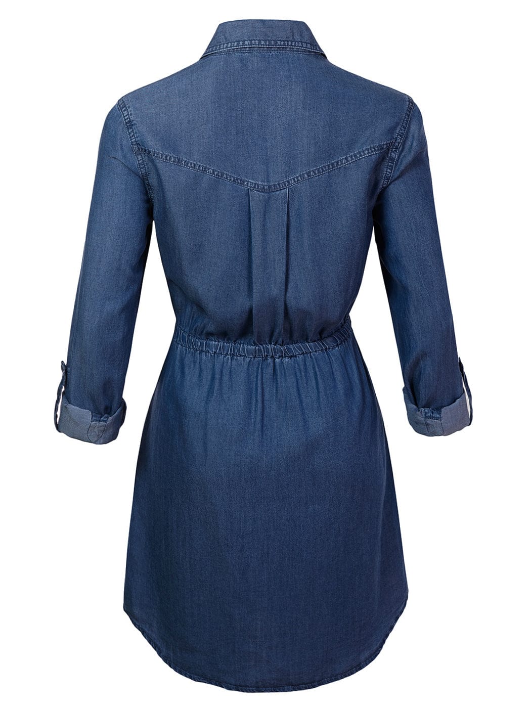 Denim Long Sleeve Jean Shirt Dress - Image 35