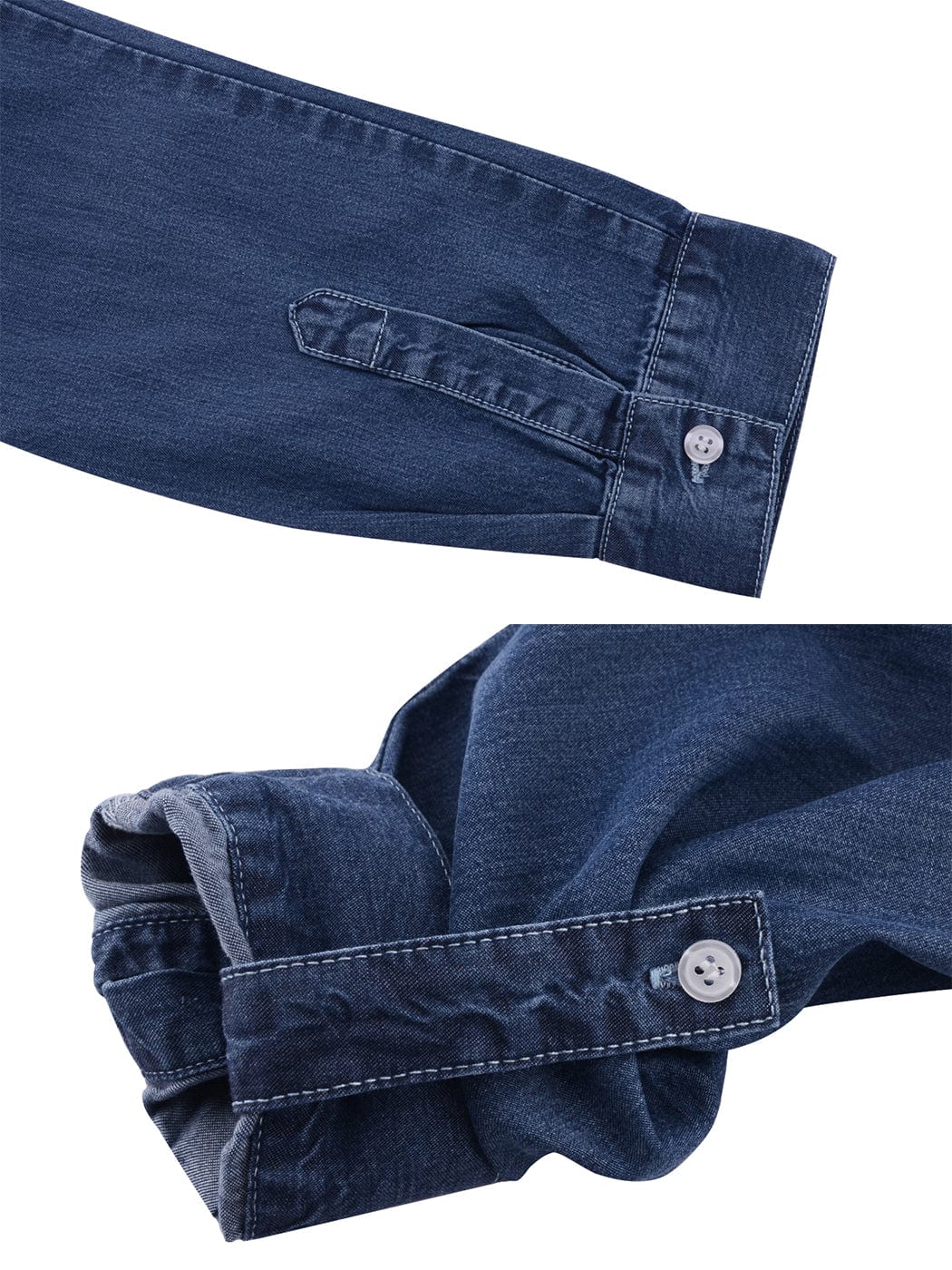 Denim Long Sleeve Jean Shirt Dress - Image 39