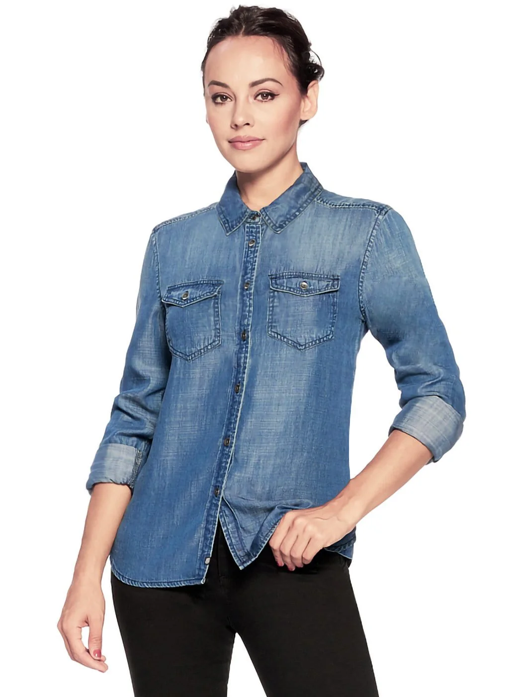 Denim Western Button Down Shirt - Image 11