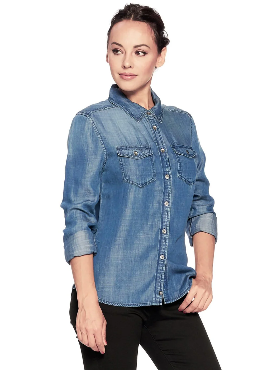 Denim Western Button Down Shirt - Image 12