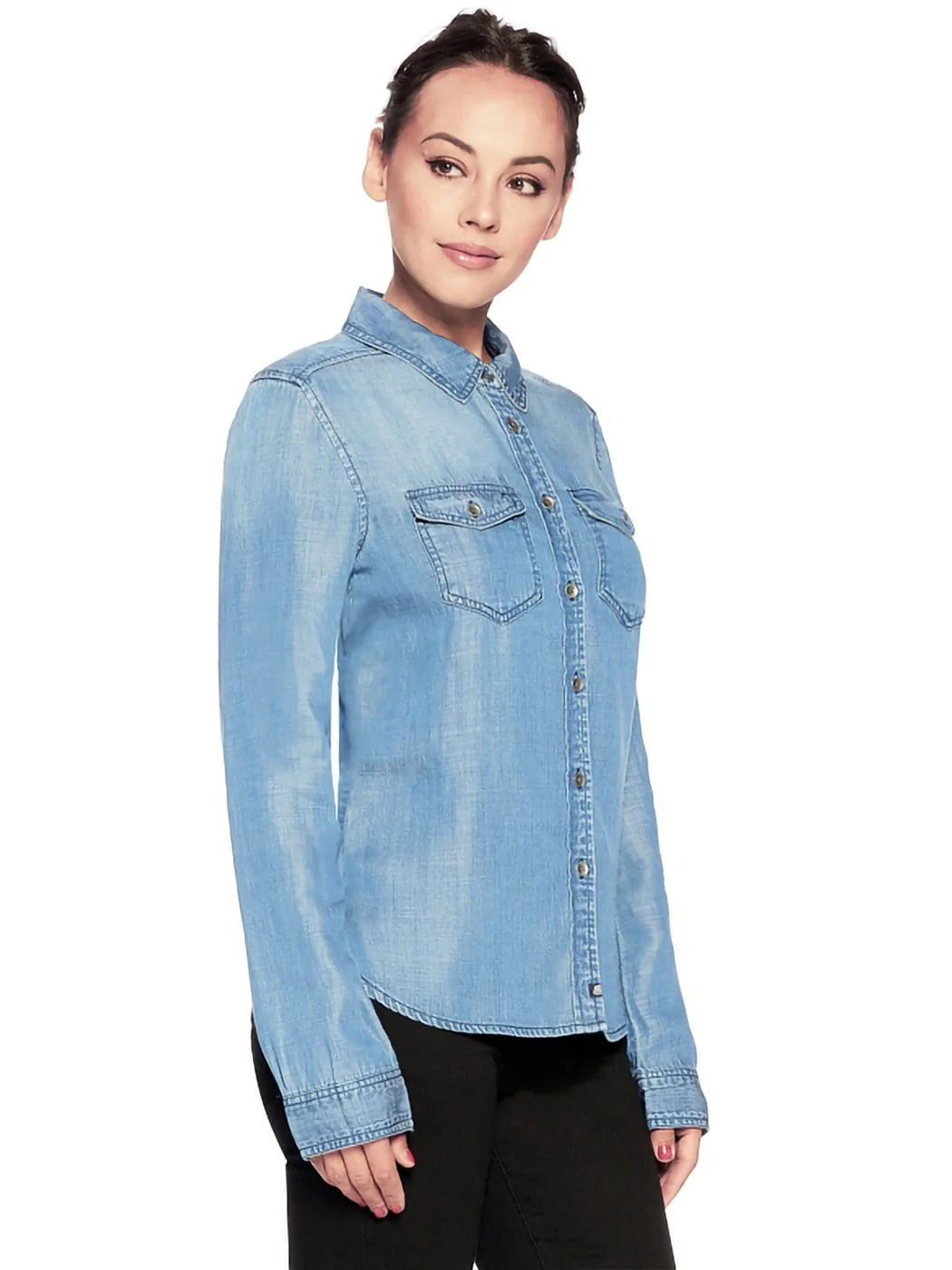Denim Western Button Down Shirt - Image 3
