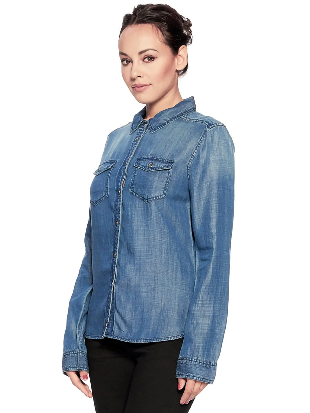 Denim Western Button Down Shirt - Image 8