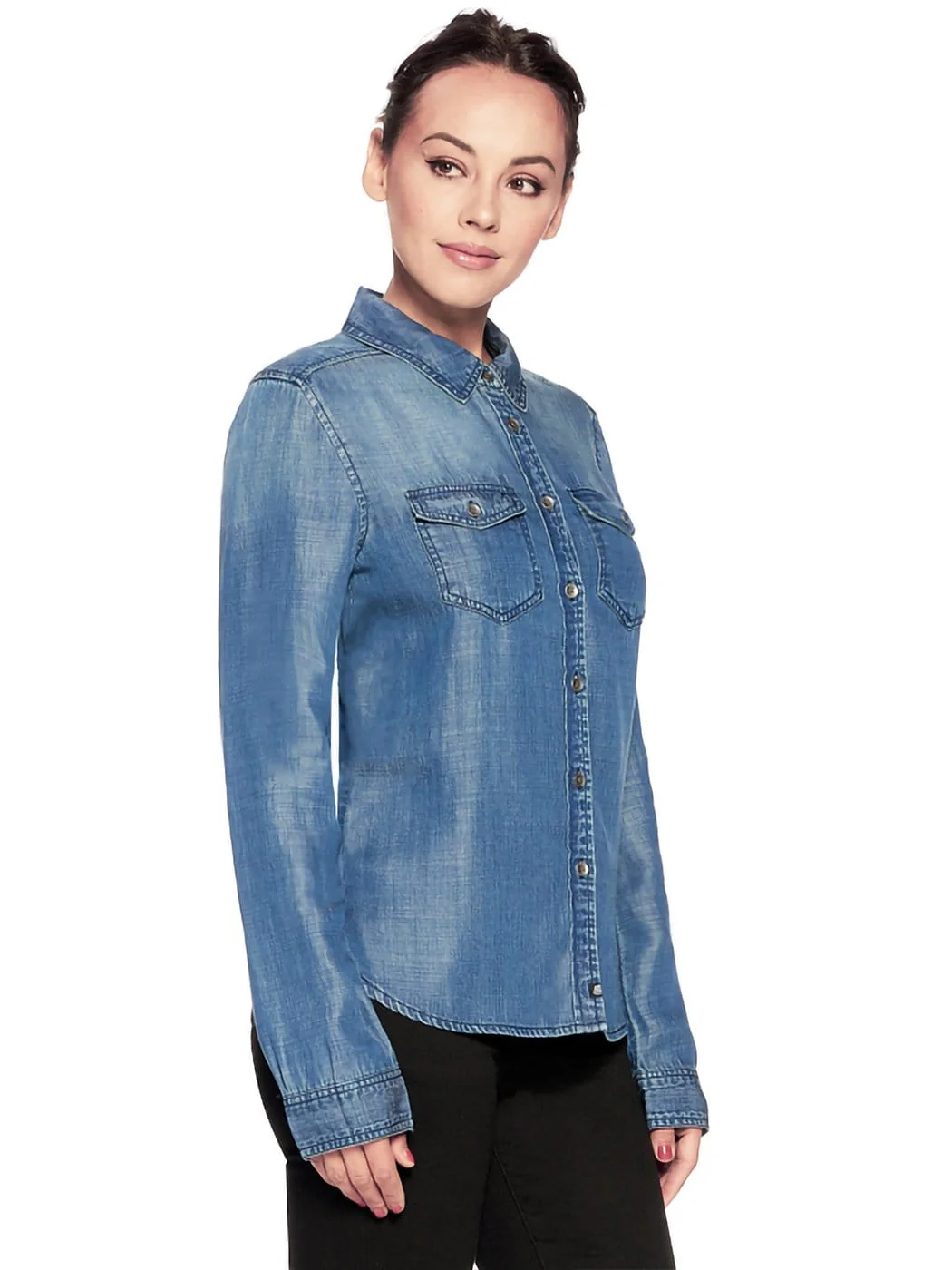 Denim Western Button Down Shirt - Image 9