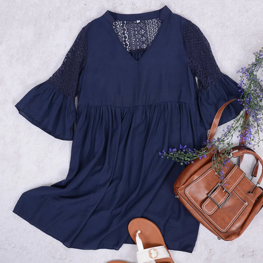 Detailed Lace Tunic Dress - Image 2