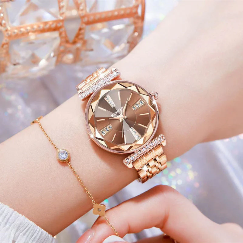 Diamond Mirror Waterproof Steel Watch - Image 2