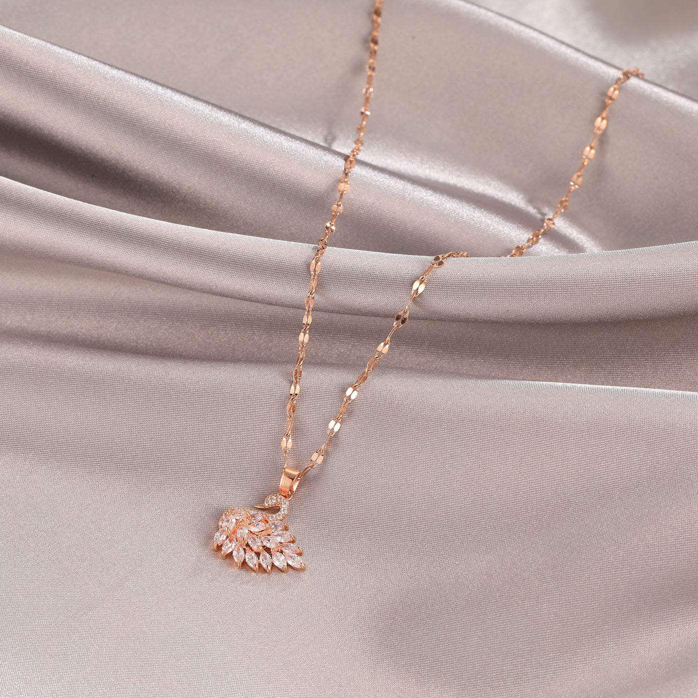 Diamond Swan Pendant Necklace - Image 3