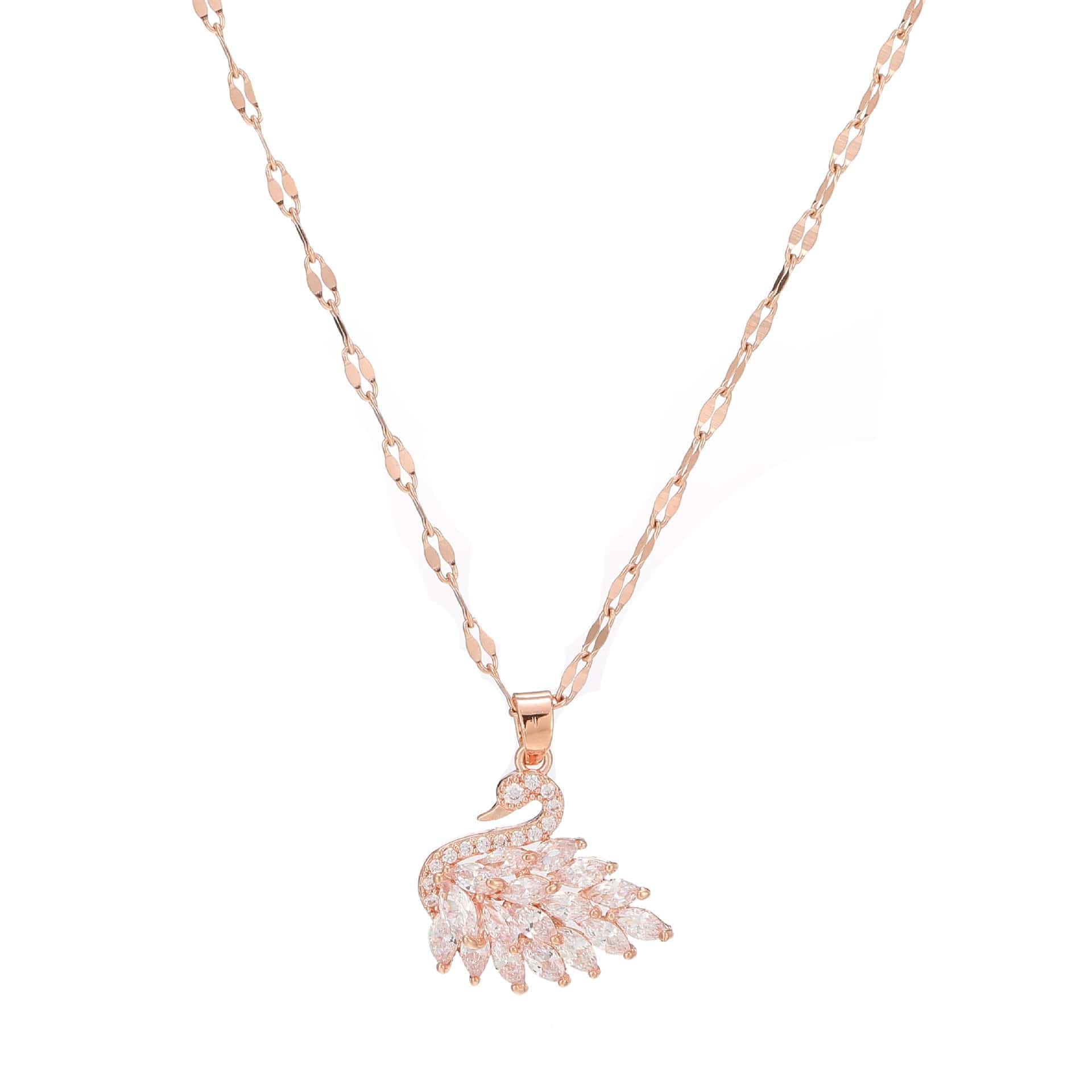 Diamond Swan Pendant Necklace - Image 4