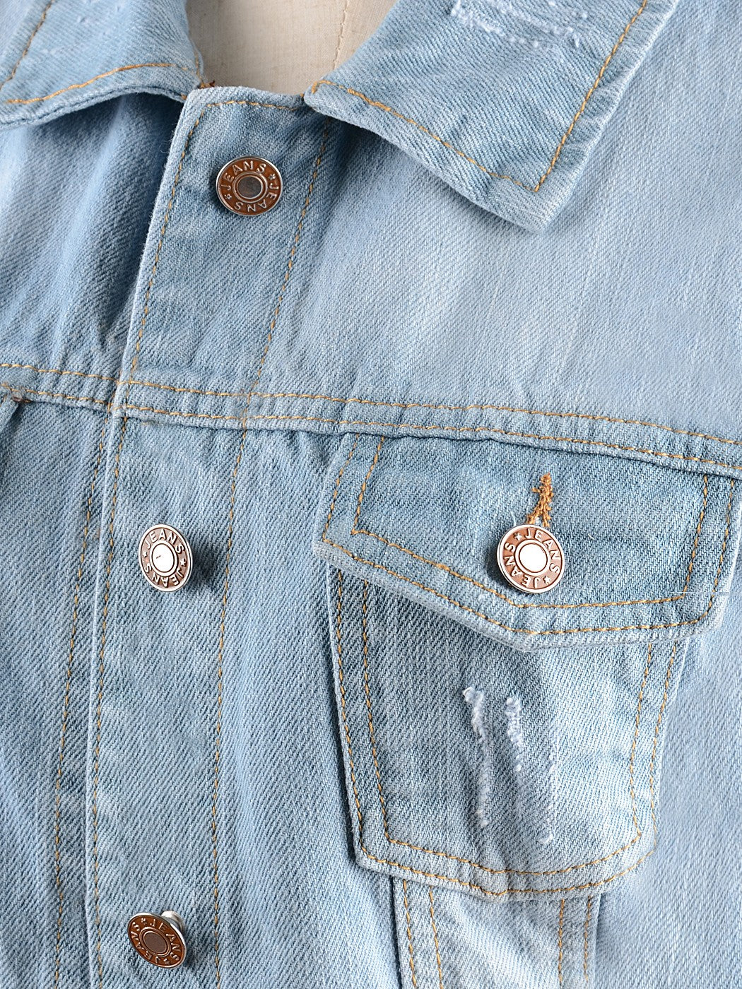 Distressed Denim Crop Vest - Image 21