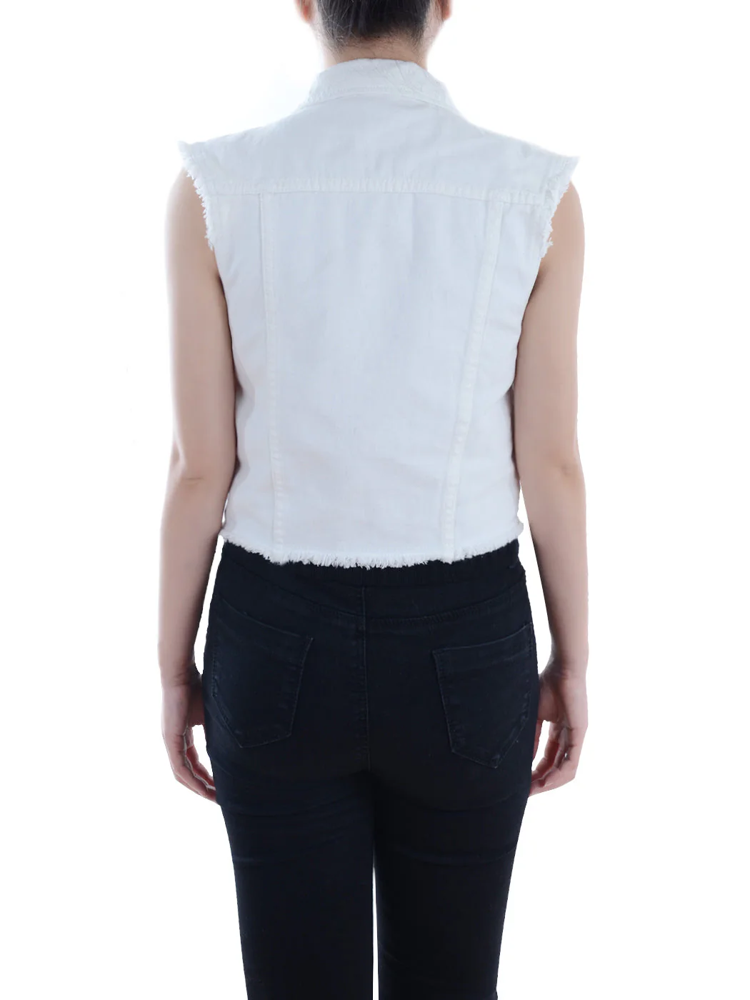 Distressed Denim Crop Vest - Image 33