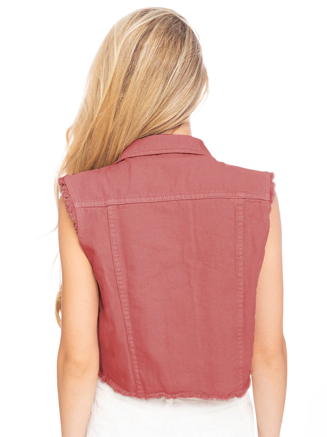 Distressed Denim Crop Vest - Image 44