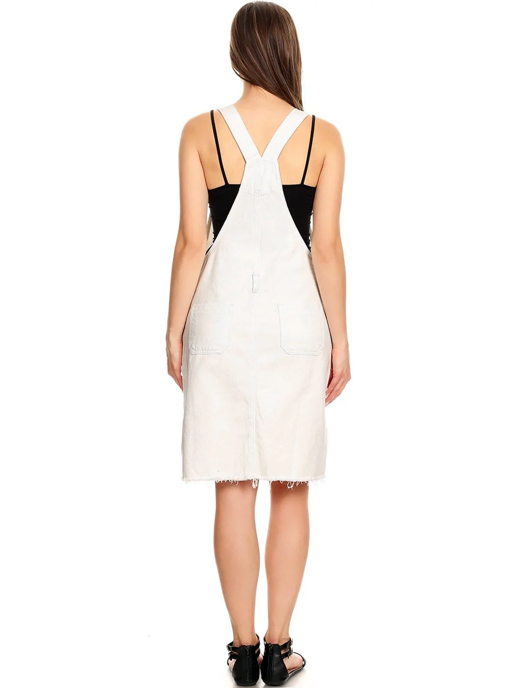 Distressed Denim Overall Midi Dress - Image 20