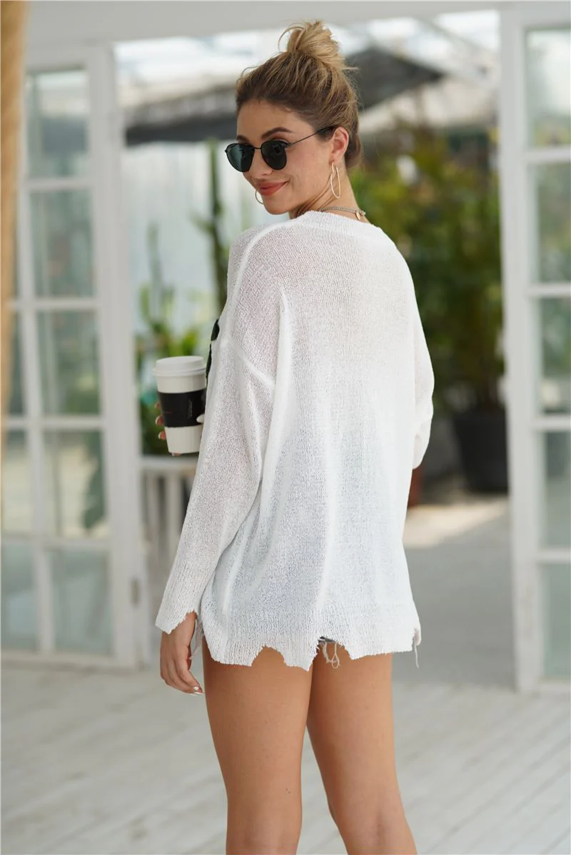 Distressed Palm Tree Light Long Sleeve - Image 4
