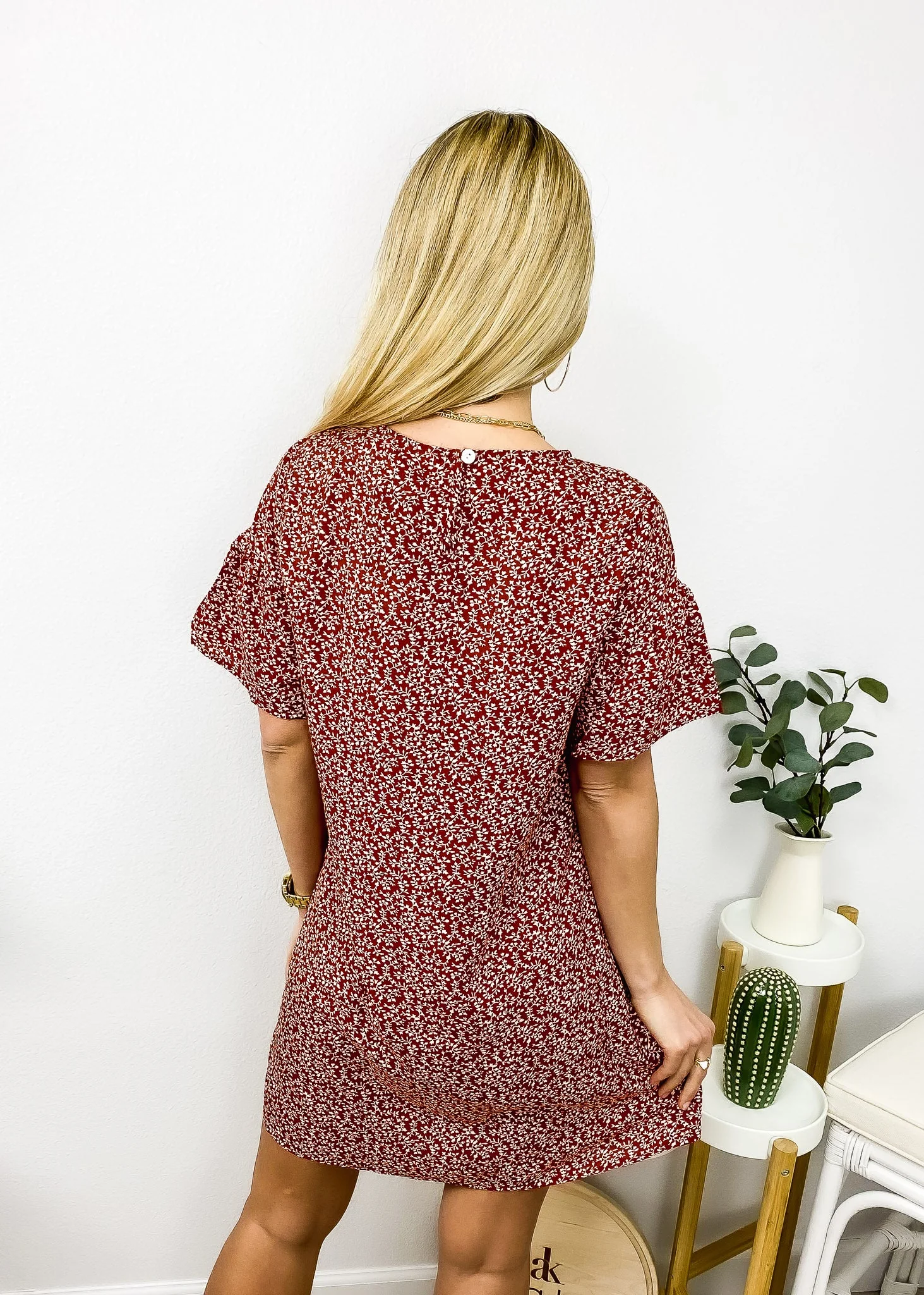 Ditsy Floral Bell Sleeve Dress - Image 2