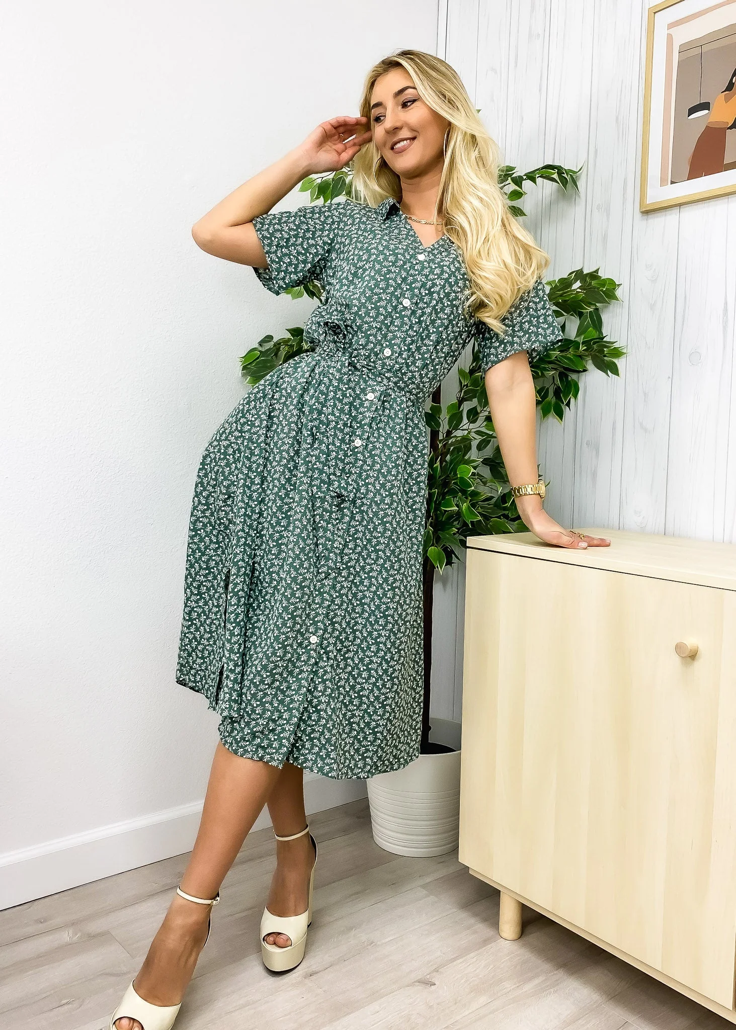 Ditsy Floral Collared Dress - Image 5