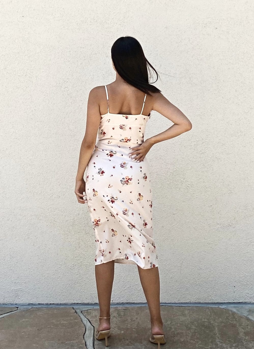 Ditsy Floral Print Knot Midi Dress - Image 4