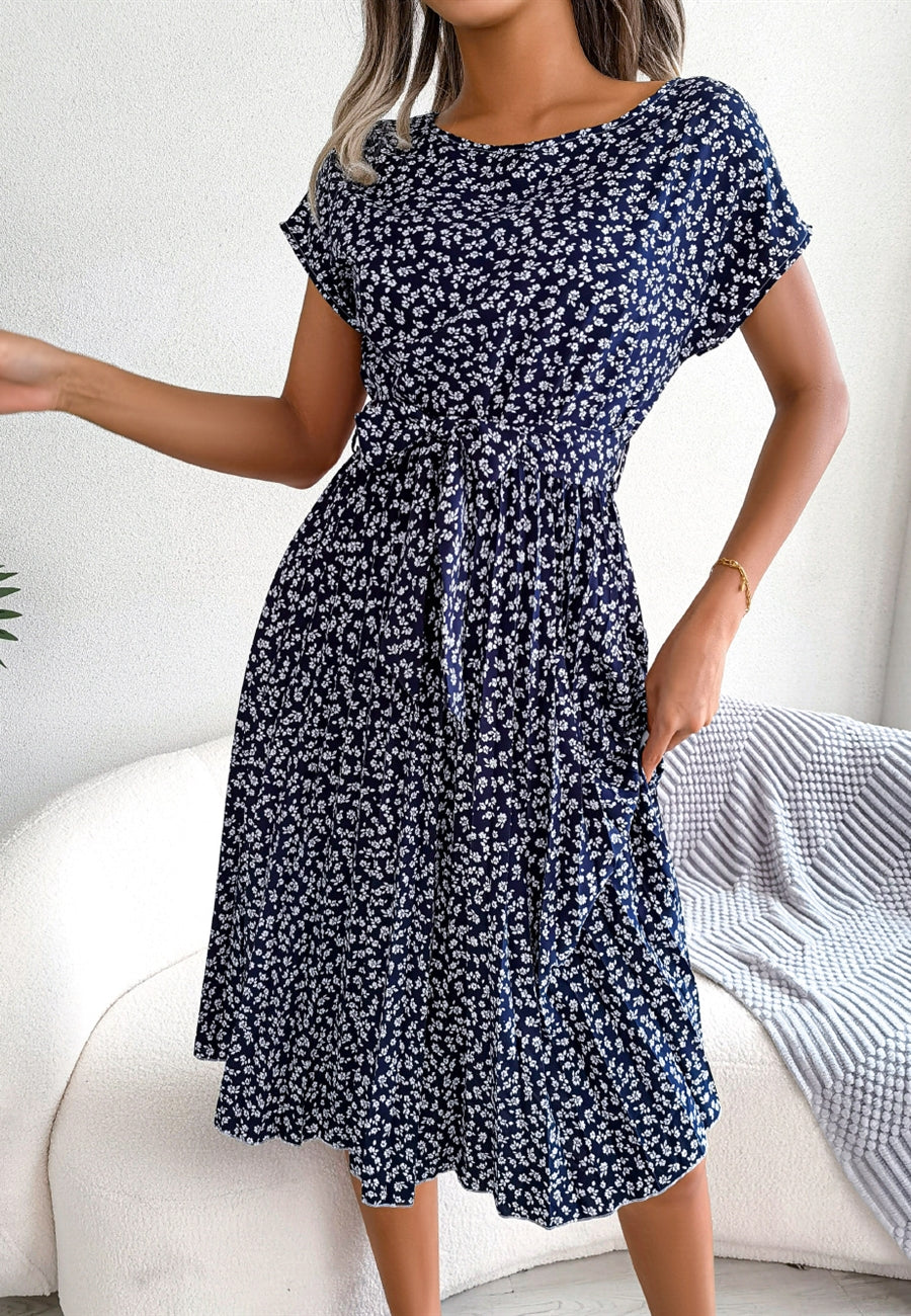Ditsy Floral Print Pleated Dress - Image 15