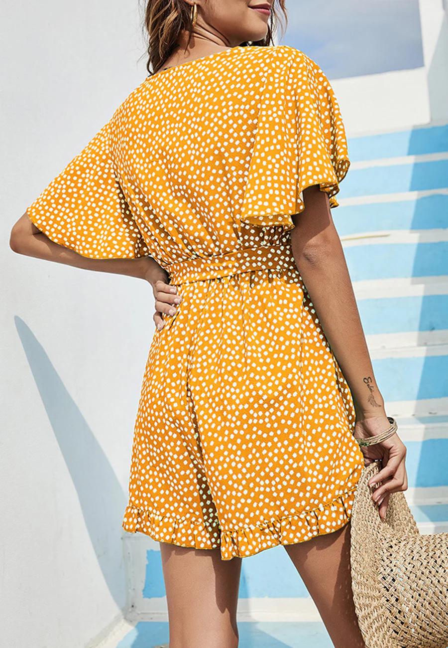 Ditsy Floral Print Tie Waist Romper - Image 14