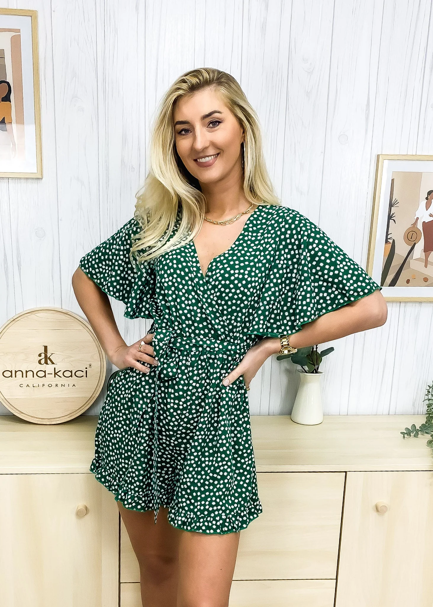 Ditsy Floral Print Tie Waist Romper - Image 5
