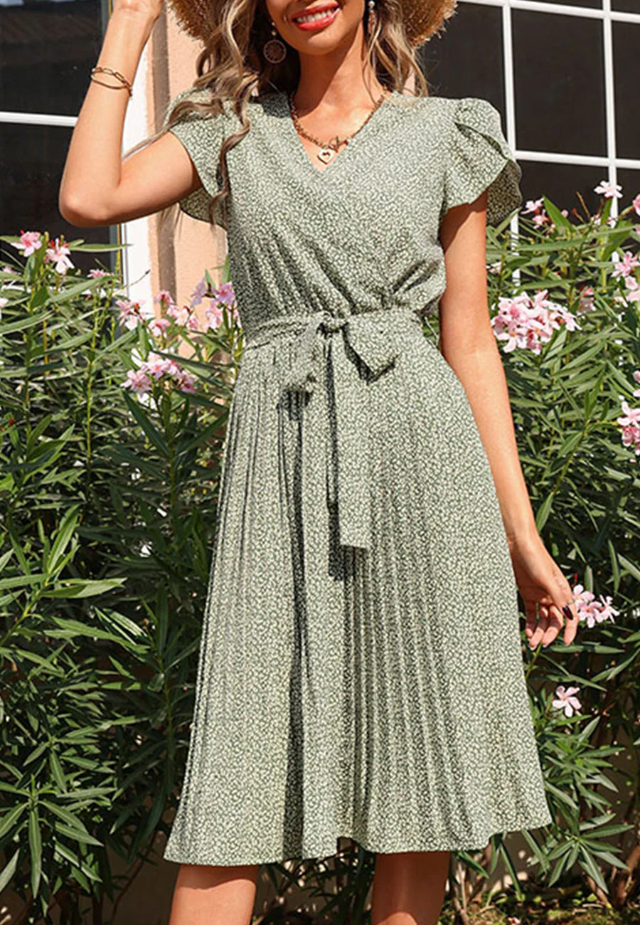 Ditsy Floral Tulip Sleeve Dress - Image 3