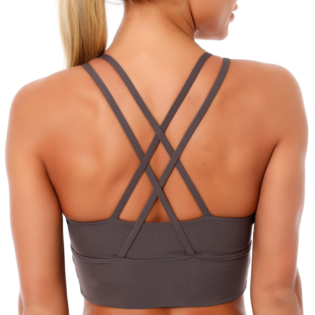Double Crossover Racerback Sports Bra - Image 3