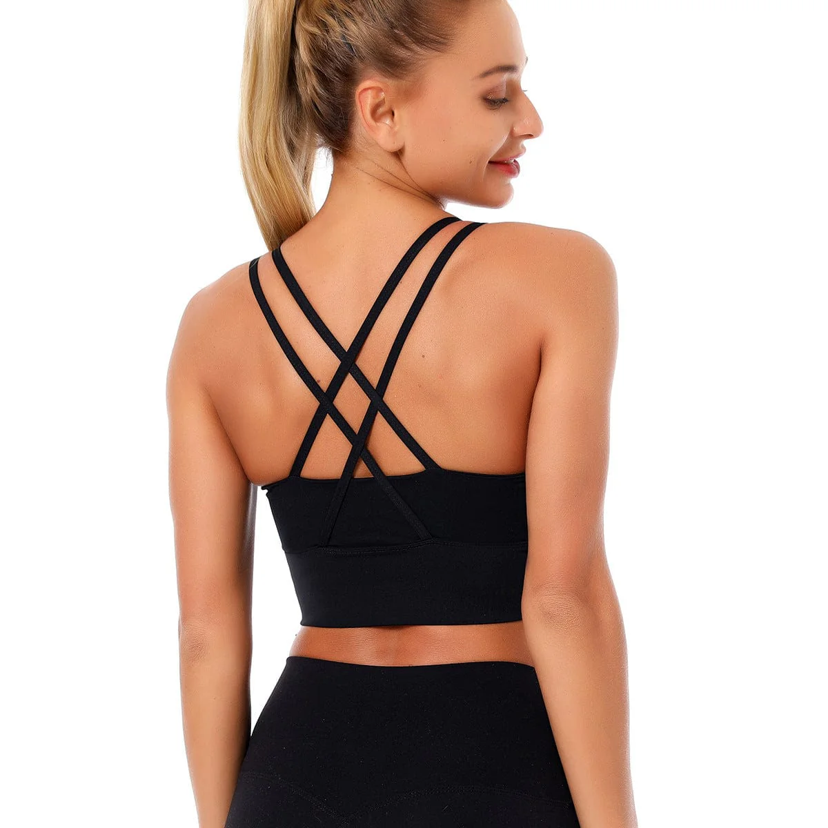 Double Crossover Racerback Sports Bra - Image 4