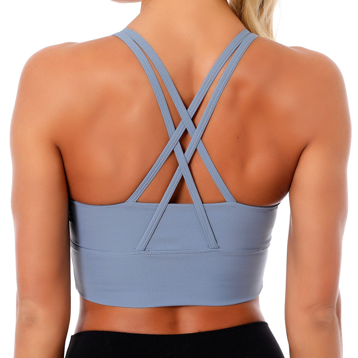 Double Crossover Racerback Sports Bra - Image 8