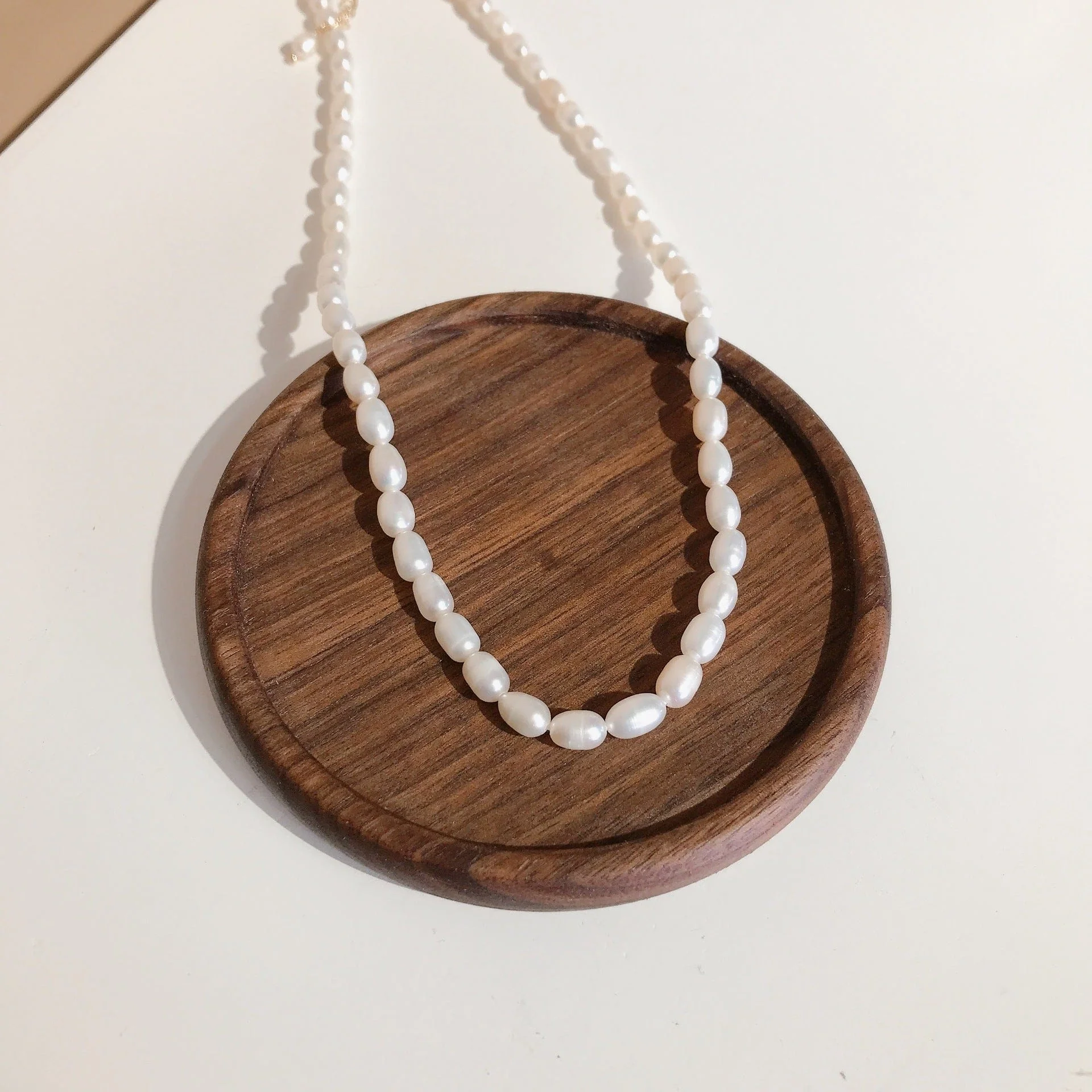 Double Layered Iridescent Stone and Pearl Necklace - Image 3