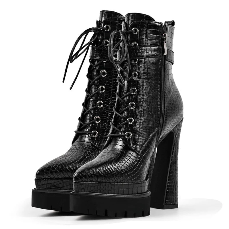 Double Platform Ankle Boots - Image 11