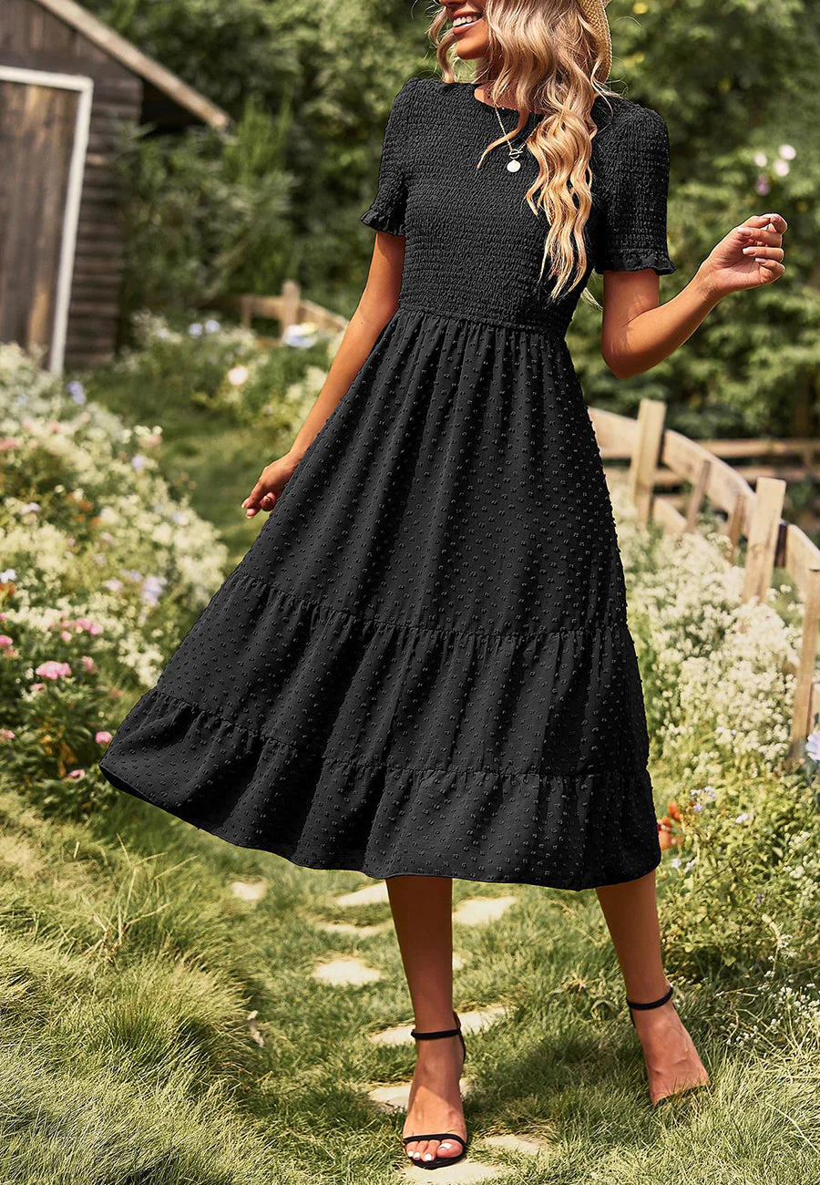 Double Textured Tiered Dress - Image 10