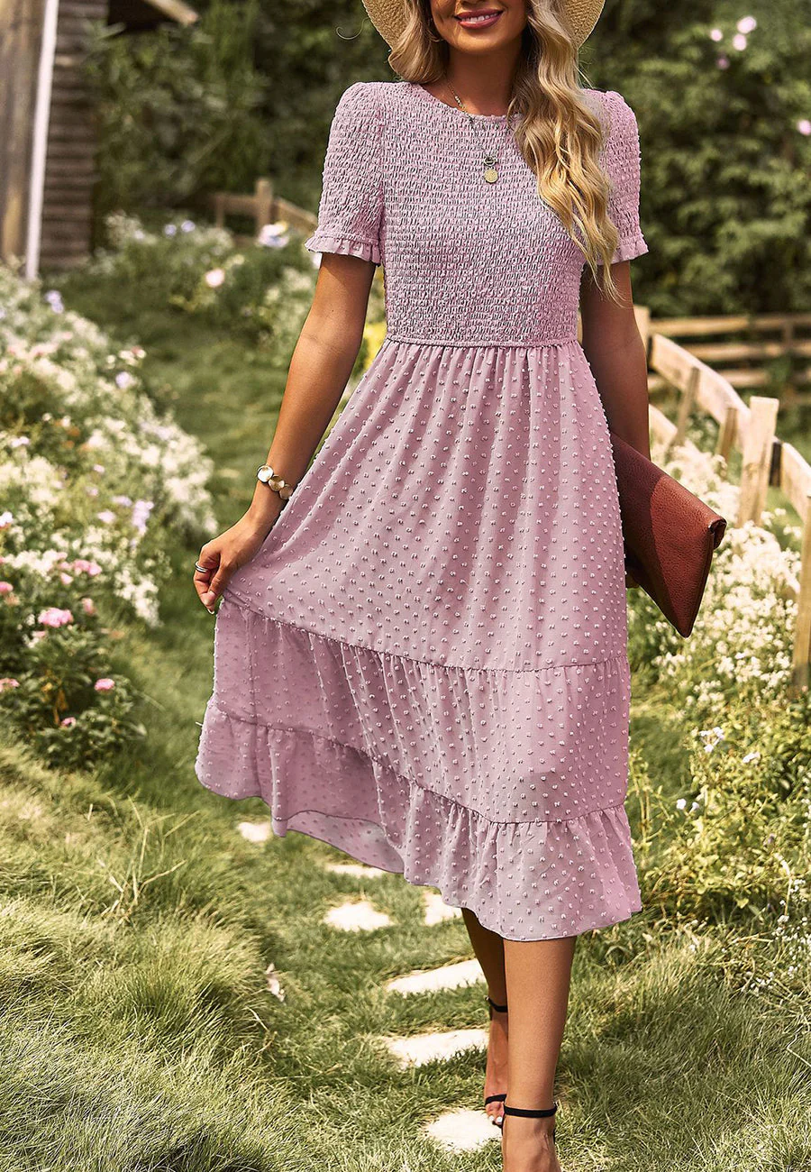 Double Textured Tiered Dress - Image 14