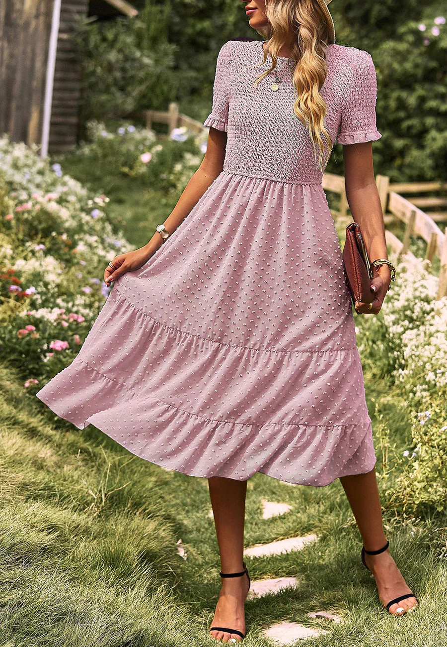 Double Textured Tiered Dress - Image 16