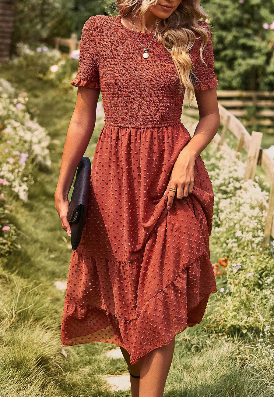 Double Textured Tiered Dress - Image 19