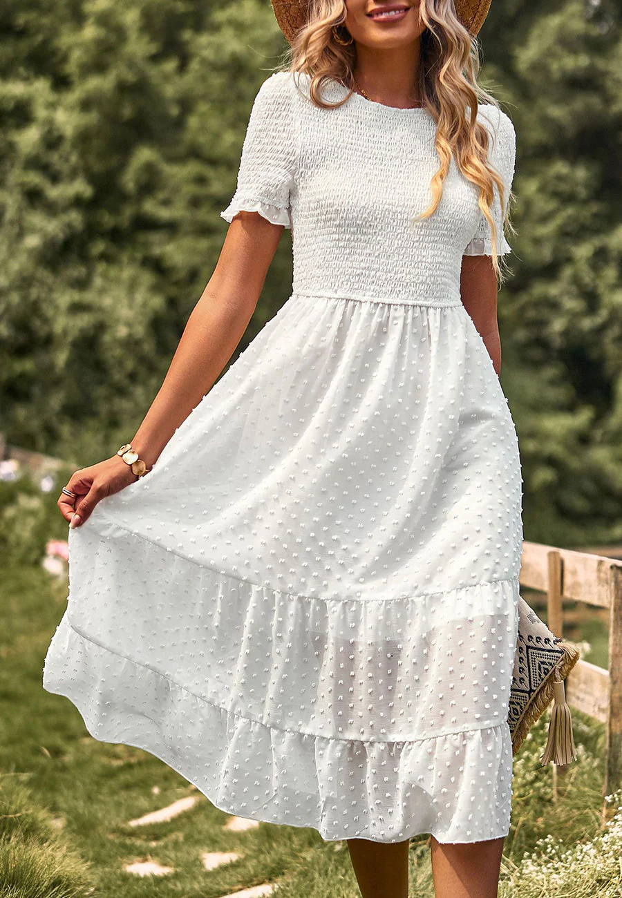 Double Textured Tiered Dress - Image 28
